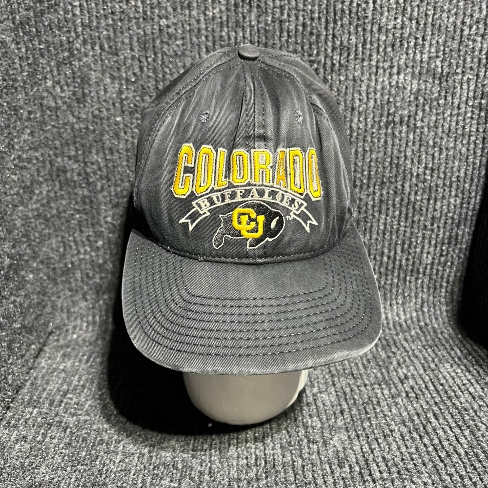 Vintage Colorado University Buffaloes Hat Mens OSFA Black Snapback NCAA Cap USA